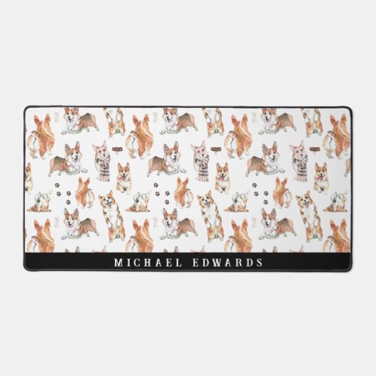 Jote aquarelle Corgi Chien Motif Monogramme (Recto)