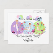Jote Bachelorette Spa de la fête des invitations p (Devant / Derrière)