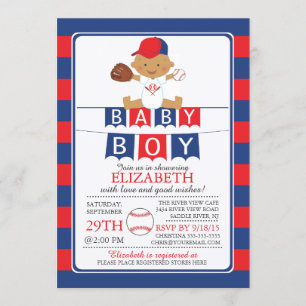Jote Baseball Boys Baby shower Invitation