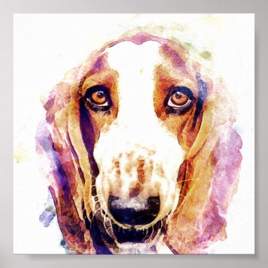 Jote Basset Hound Dog Face Poster (Devant)
