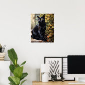 Jote Black Bombay Cat Art Imprimer Poster (Bureau à domicile)
