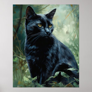 Jote Black Bombay Cat Art Imprimer Poster
