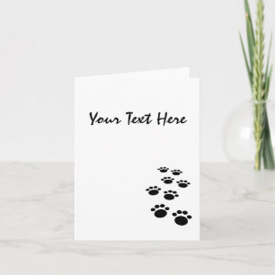 Jote Black Cartoon Pet Paw Trail Invitation