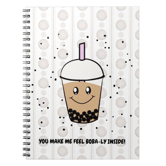 Jote Boba Bubble Tea Pun Carnet photo Spiral (Devant)