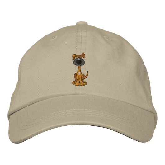 Jote Brown Chien Chien Brodé Casquette (Devant)