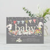 Jote Bunny Genre Neutre Baby shower Invitation (Debout devant)