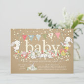 Jote Bunny Genre Neutre Baby shower Invitation (Debout devant)