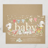 Jote Bunny Genre Neutre Baby shower Invitation (Devant / Derrière)