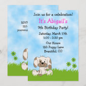 Jote Chien Chien Chien Anniversaire Invitation pou (Devant / Derrière)