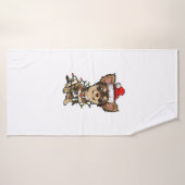 Jote Chihuahua Père Noël Feux de Noël Joyeux Noël (Serviette de bain)