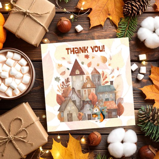 Jote Fall Owl/Squirrel Boy Invitation Anniversaire