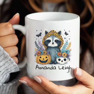 Jote Fall Raccoon Halloween florale Mug