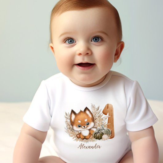Jote Fox Automne 1er Anniversaire T-shirt bébé