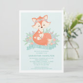 Jote Fox Woodland Boy Baby shower Invitation (Debout devant)
