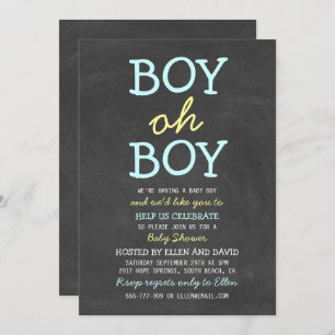 Jote Garçon Oh Garçon Bébé Douche Invitations