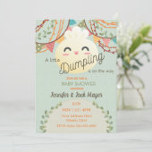 Jote Green Petite Dumpling Baby shower Invitation (Debout devant)