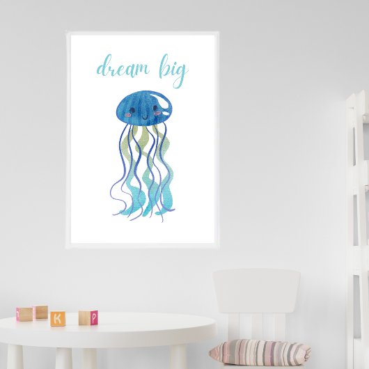 Jote Jellyfish Dream Big Nursery Poster pour enfan