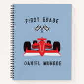 Jote Kids Red Racing Car School Carnet Spiral (Devant)