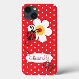 Jote ladybug filles nom rouge iphone 5 coque