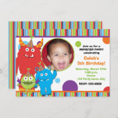 Jote Monsters Anniversaire Fête Photo Invitation (Devant / Derrière)