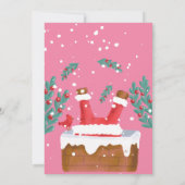Jote Père Noël Christmas Party Pink Invitations (Dos)