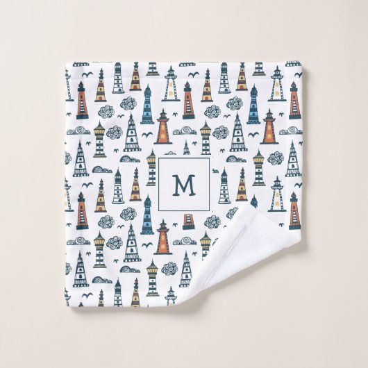 Jote Phare Motif sans couture Monogramme (Gant de toilette)