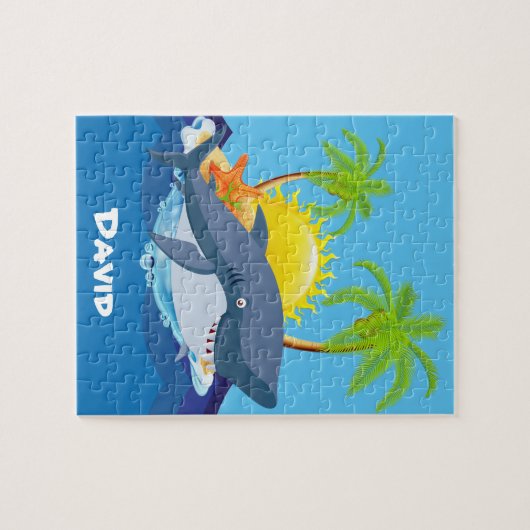Jote requin ajouter nom puzzle puzzle (Horizontal)
