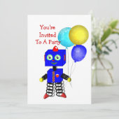 Jote Robot Boys Invitations de fête d'anniversaire (Debout devant)