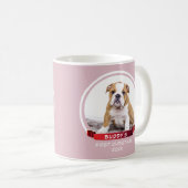 Jote rose chiot 1er Noël Chien Photo Mug (Devant droit)