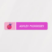 Jote rose pourpre Ladybug Enfants Nom Étiquettes (Design 1)