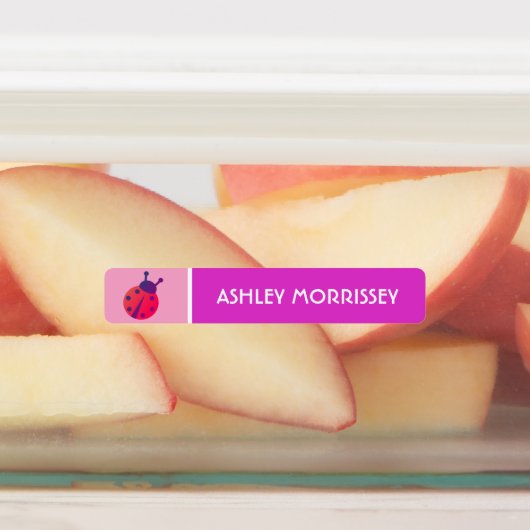 Jote rose pourpre Ladybug Enfants Nom Étiquettes (Apposé)