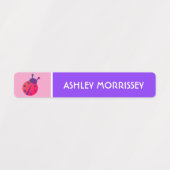 Jote rose pourpre Ladybug Enfants Nom Étiquettes (Design 2)
