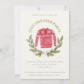 Jote Rouge Vert Vilain Sweater Noël Invitation de  (Devant)