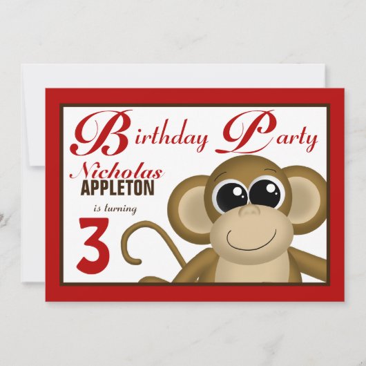 Jote Singe Rouge Invitations de fête d'anniversair (Devant)