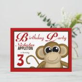 Jote Singe Rouge Invitations de fête d'anniversair (Debout devant)