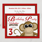 Jote Singe Rouge Invitations de fête d'anniversair (Devant / Derrière)