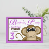 Jote Singe Violet Invitations de fête d'anniversai (Debout devant)