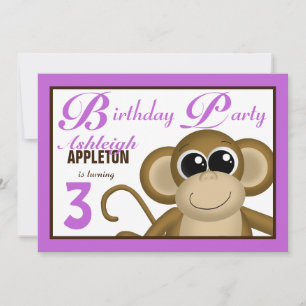 Jote Singe Violet Invitations de fête d'anniversai