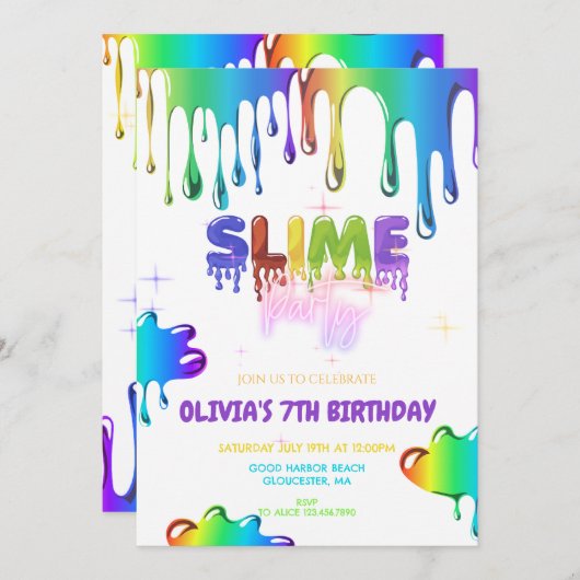 Jote Slime Invitation Anniversaire (Devant / Derrière)