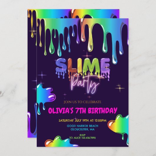 Jote Slime Invitation Anniversaire (Devant / Derrière)