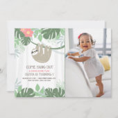 Jote Sloth Tropical Palm Feuilles Invitation d'ann (Devant)
