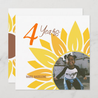 Jote Sunflower Enfants Invitation Anniversaire