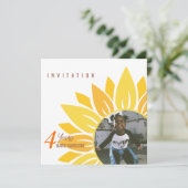 Jote Sunflower Enfants Invitation Anniversaire (Debout devant)