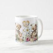 Jote Teddy Bear Tea Party Floral Mug (Devant droit)