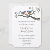 Jote Vintage Bluebirds Invitations de mariage (Devant)