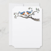 Jote Vintage Bluebirds Invitations de mariage (Dos)