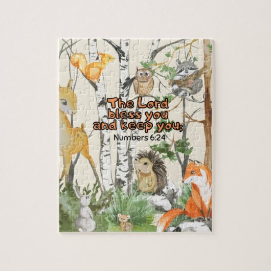 Jote Woodland Animaux Écriture Jigsaw Puzzle (Vertical)