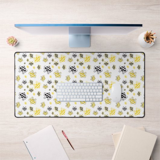 Jote Yellow Bees Desk Mat - Fun Bee Motif Office (Bureau 1)