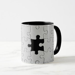 Jou Compleet Mij Romantisch Zwart en Wit Legpuzzel Mok