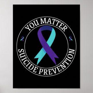 Jou Lint Teal & Paarse Preventie van Zelfmoord Poster